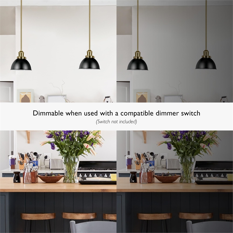 Design House Savannah 1-Light Stainless Steel Pendant in Matte Black/Satin Gold