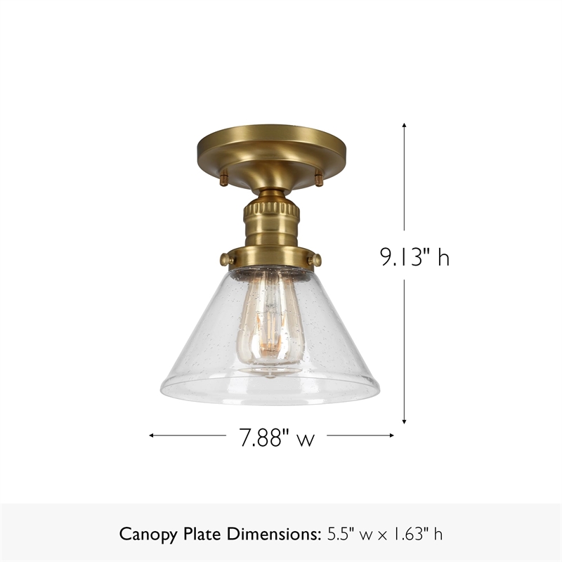Design House Augustin Transitional Glass Ceiling Light in Satin Gold