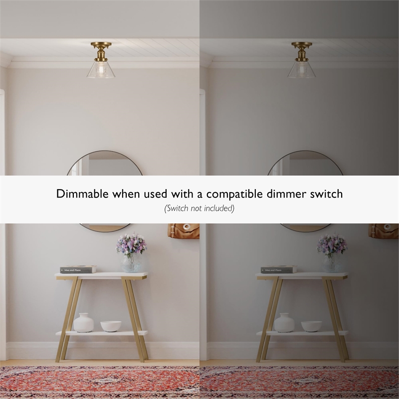 Design House Augustin Transitional Glass Ceiling Light in Satin Gold