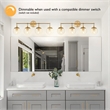 Design House Gracelyn 4-Light Glass Vanity Light in Satin Gold