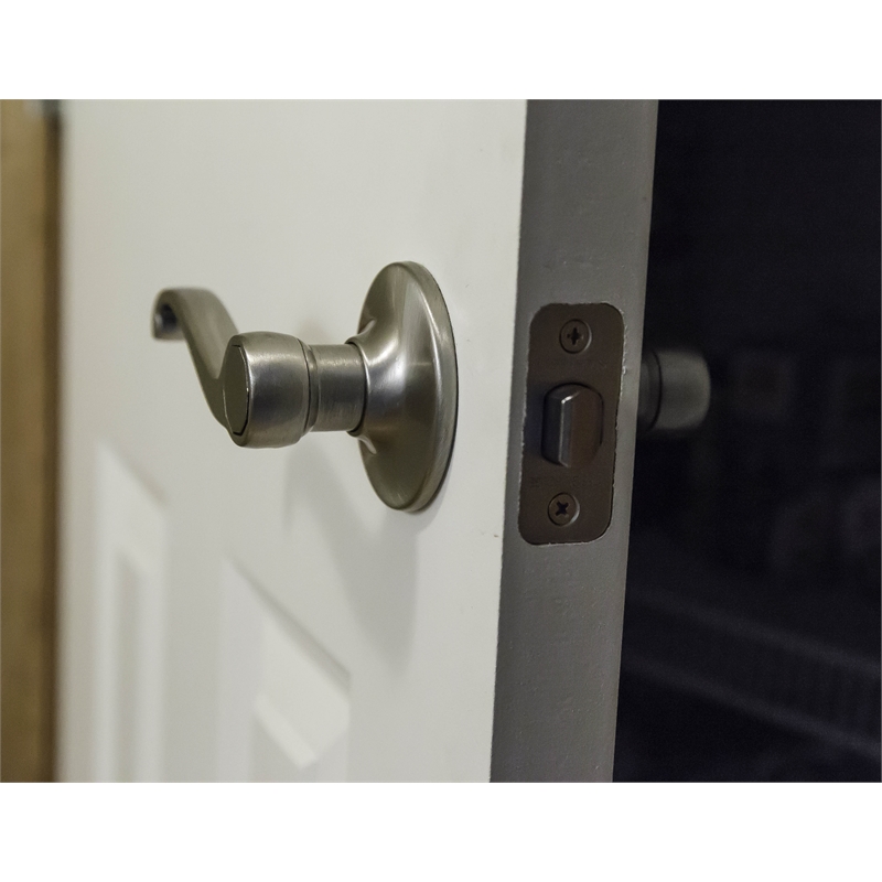 Design House Scroll Brass 2-Way Passage Door Leve in Satin Nickel (Set of 4)