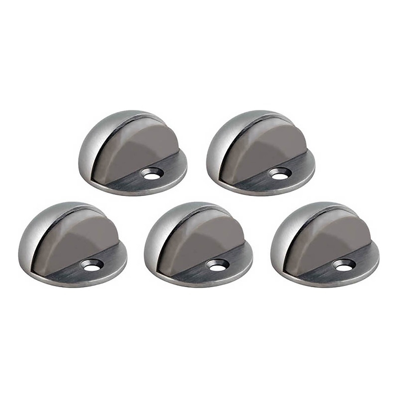Design House 5-Pack Floor Mounted Metal Dome Door Stop in Satin Nickel