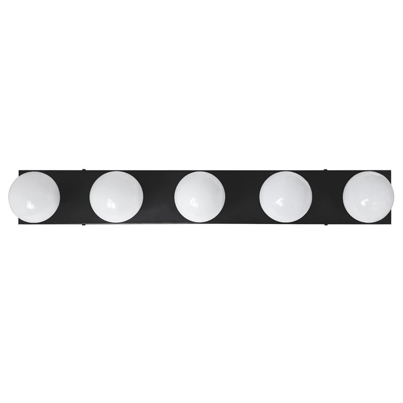 Design House 5-Light Modern Metal Vanity Light in Matte Black