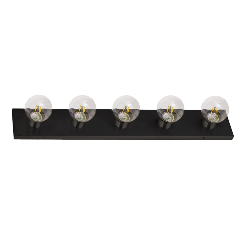 Design House 5-Light Modern Metal Vanity Light in Matte Black