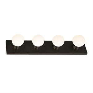 Design House 4-Light Modern Metal Vanity Light in Matte Black