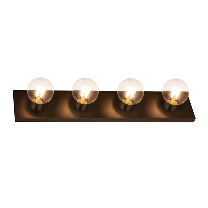 Design House 4-Light Modern Metal Vanity Light in Matte Black