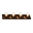 Design House 4-Light Modern Metal Vanity Light in Matte Black