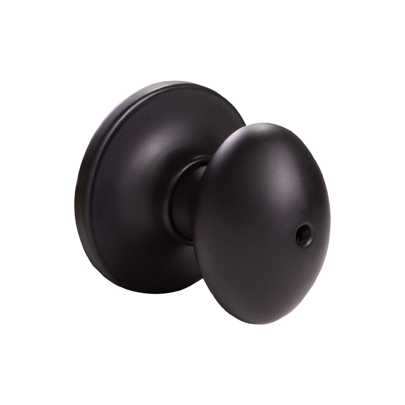 Design House Egg Traditional Brass Privacy Door Knob in Matte Black