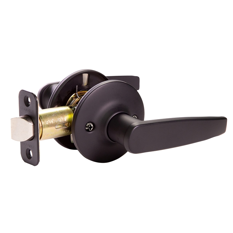 Design House Delavan Brass Passage Door Lever in Matte Black