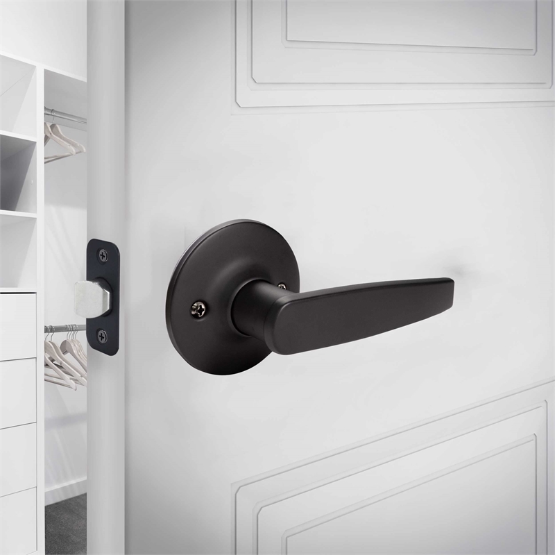 Design House Delavan Brass Passage Door Lever in Matte Black