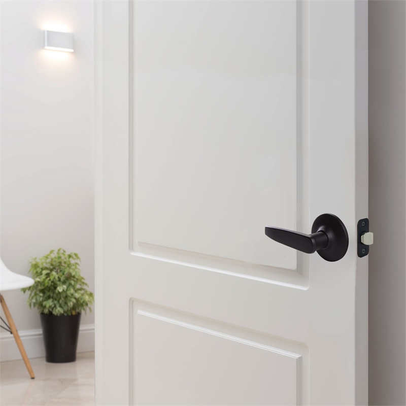 Design House Delavan Brass Passage Door Lever in Matte Black