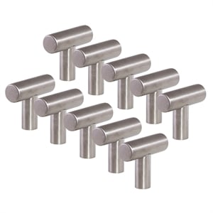 Design House 1.5&quot 10-Pack Stainless Steel T Pull Cabinet Knob in Silver