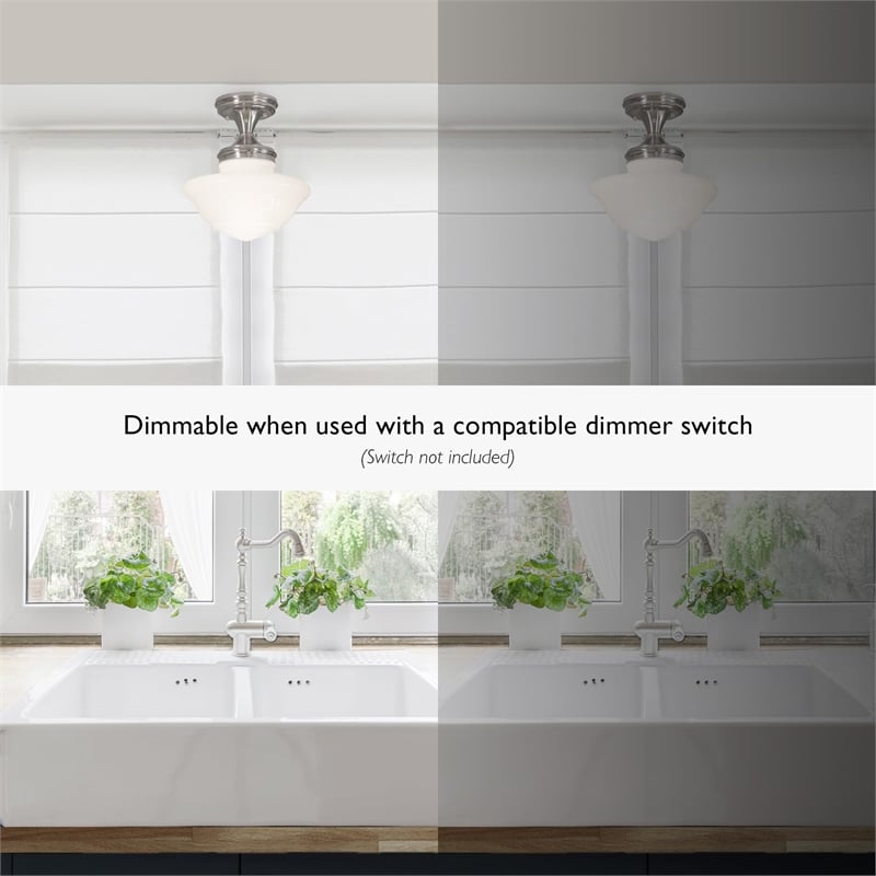 Design House Schoolhouse Stainless Steel Ceiling Light in Satin Nickel