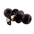 Design House Ball Brass Keyed Entry Door Knob in Matte Black