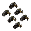 Design House Terrace 6-Pack Brass Door Knob with 6 Way Latch in Bronze
