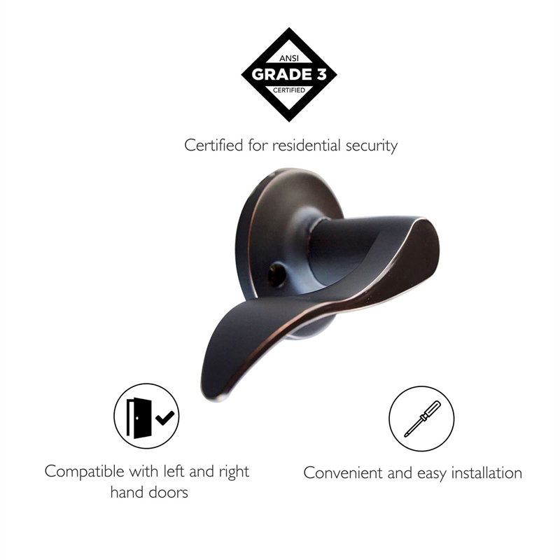 Design House Stratford Left Hand Metal Dummy Door Knob in Oil Rubbed Bronze