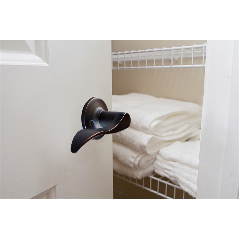 Design House Stratford Left Hand Metal Dummy Door Knob in Oil Rubbed Bronze