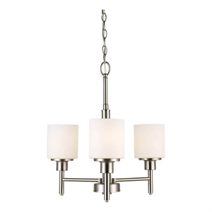 Design House Aubrey 3-Light Traditional Stainless Steel Chandelier in Nickel