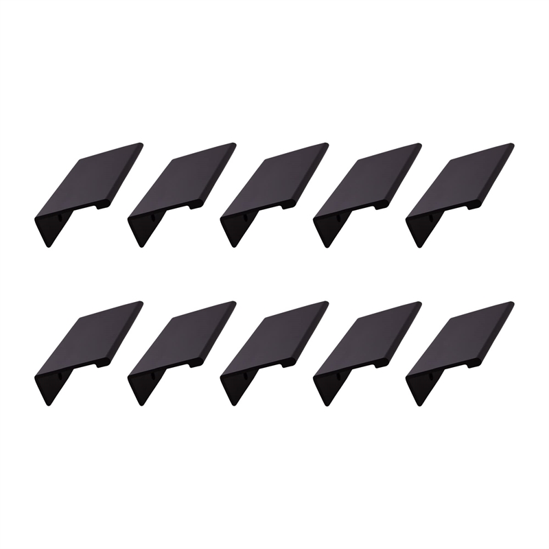 Design House 10-Pack Metal Edge Cabinet Finger Pull in Matte Black