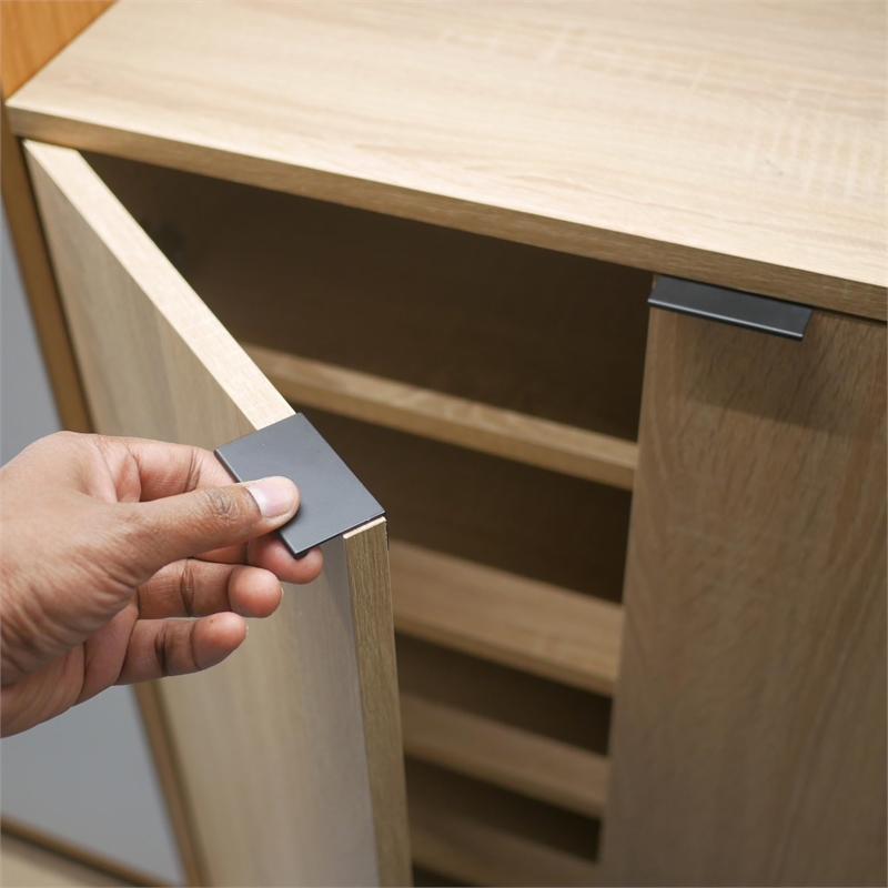 Design House 10-Pack Metal Edge Cabinet Finger Pull in Matte Black