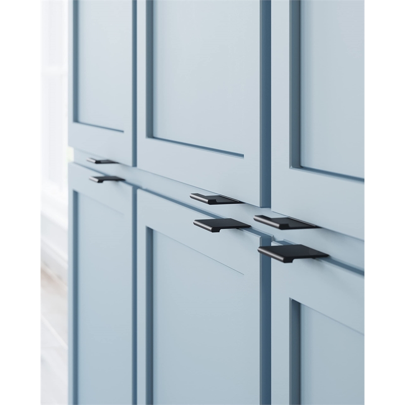 Design House 10-Pack Metal Edge Cabinet Finger Pull in Matte Black
