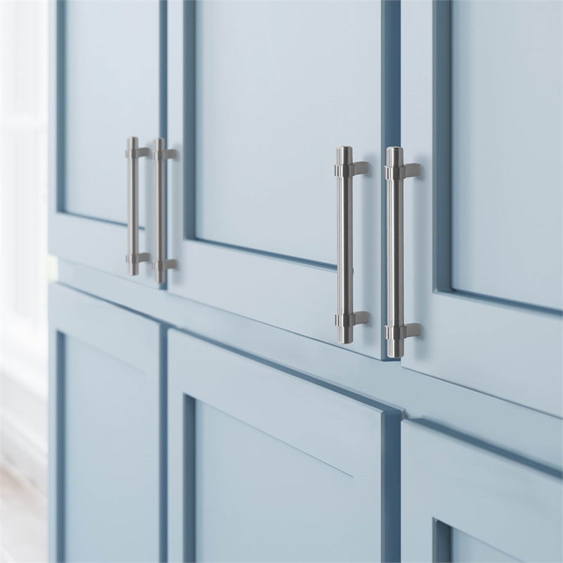 Design House Emery 5-Pack Stainless Steel Center to Center Cabinet Pull - Nickel