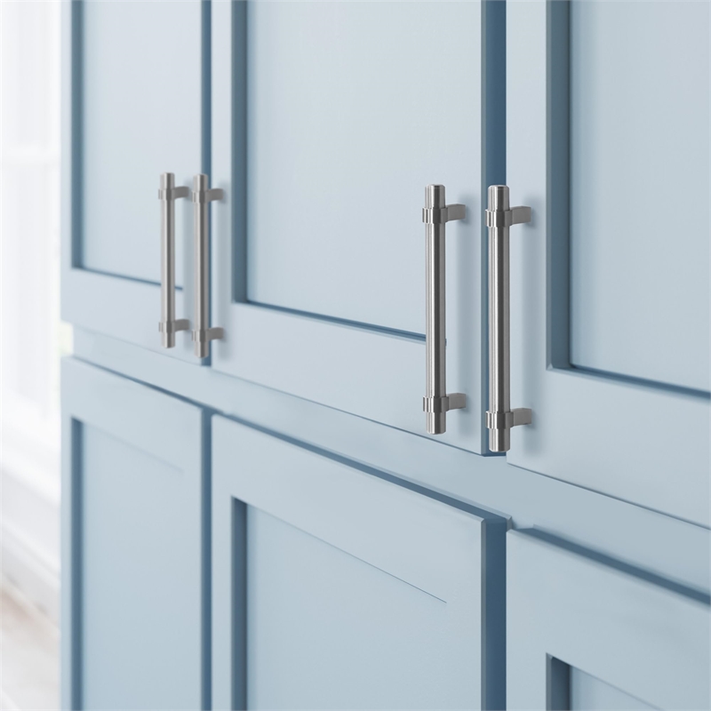 Design House Emery 5-Pack Stainless Steel Center to Center Cabinet Pull - Nickel