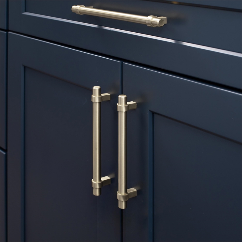 Design House Emery 5-Pack Stainless Steel Center to Center Cabinet Pull - Nickel