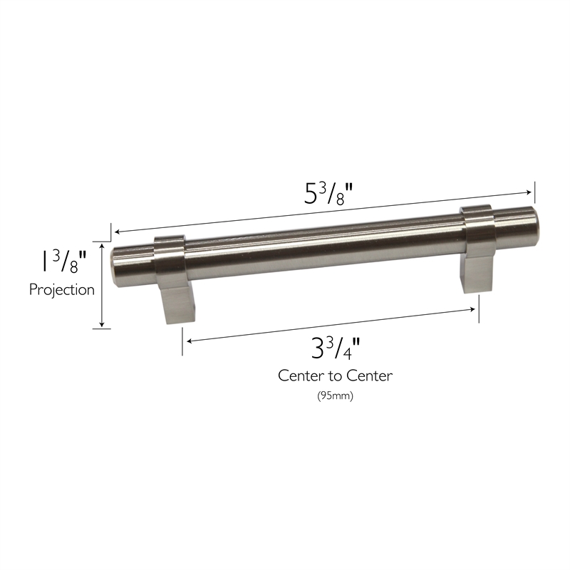 Design House Emery 5-Pack Stainless Steel Center to Center Cabinet Pull - Nickel