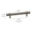 Design House Emery 5-Pack Stainless Steel Center to Center Cabinet Pull - Nickel