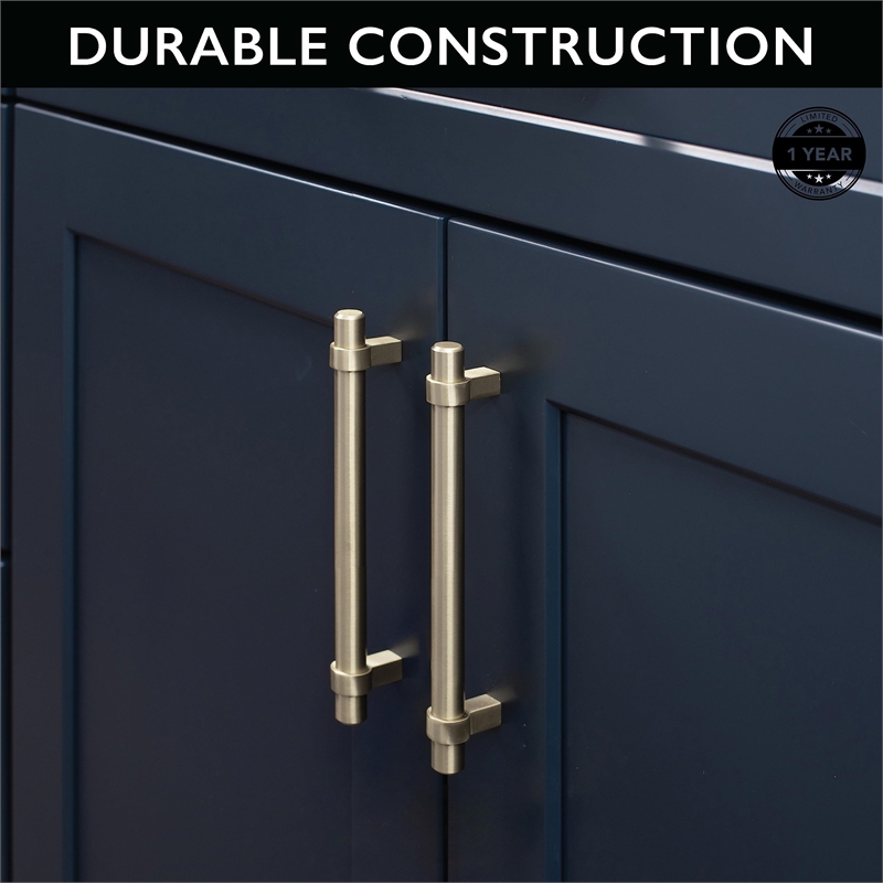 Design House Emery 5-Pack Stainless Steel Center to Center Cabinet Pull - Nickel