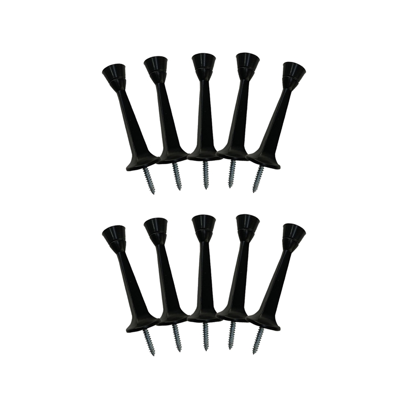 Design House 10-Pack Stainless Steel Solid Rigid Cast Door Stop in Matte Black