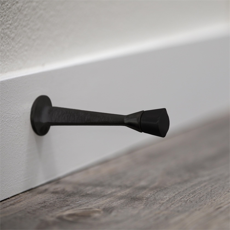 Design House 10-Pack Stainless Steel Solid Rigid Cast Door Stop in Matte Black