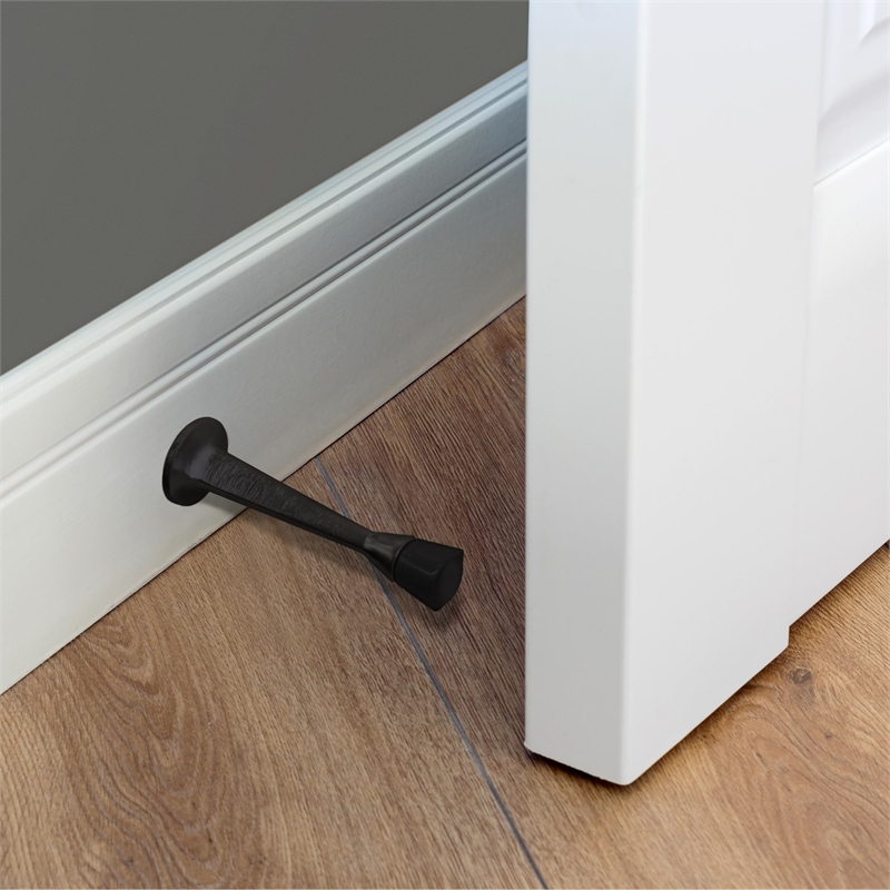 Design House 10-Pack Stainless Steel Solid Rigid Cast Door Stop in Matte Black