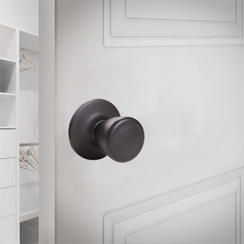Design House Tulip Traditional Brass Dummy Door Knob in Matte Black