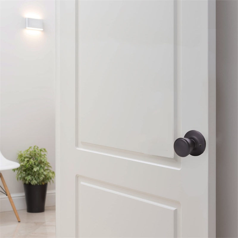 Design House Tulip Traditional Brass Dummy Door Knob in Matte Black