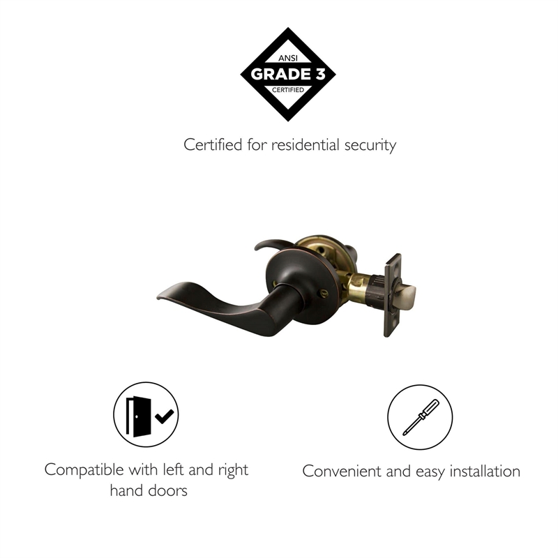 Design House Stratford 6-Pack 6-Way Metal Latch Door Lever in Bronze