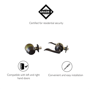 Design House Stratford Metal Entry Door Knob and Deadbolt in Oil Rubbed Bronze