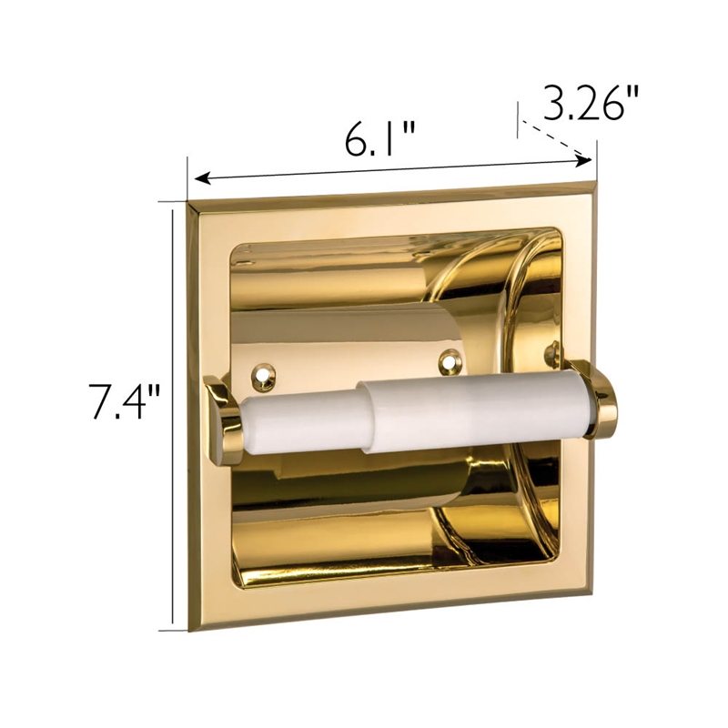 Design House Millbridge Metal Recessed Toilet Paper Holder in Polished Brass
