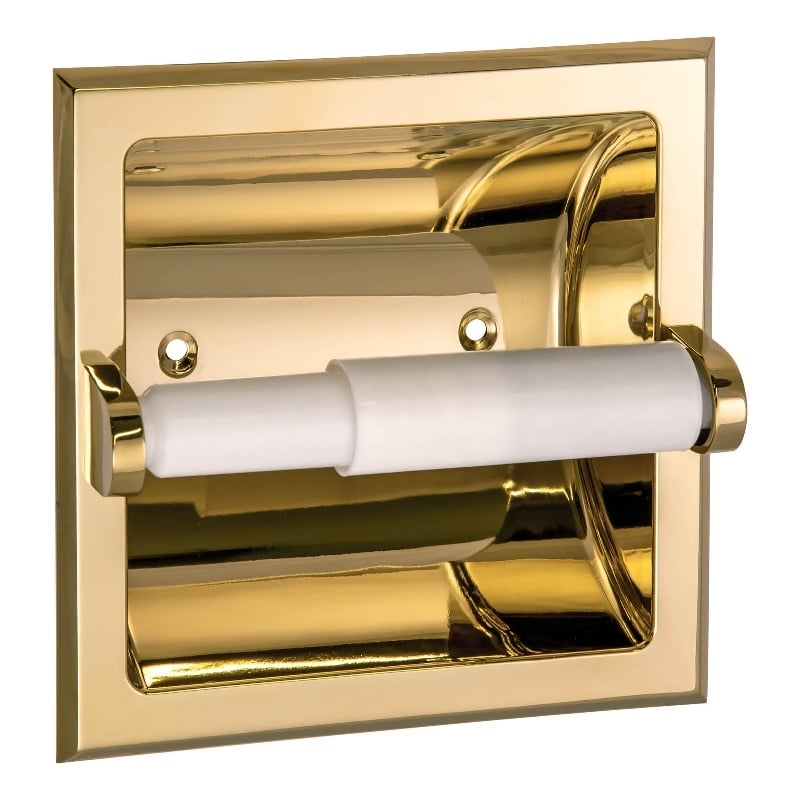 Design House Millbridge Metal Recessed Toilet Paper Holder in Polished Brass