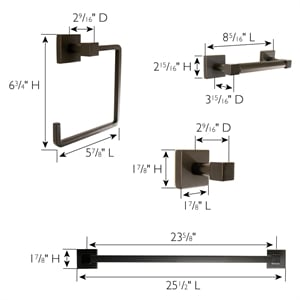 Design House Karsen 4-Piece Metal Bathroom Hardware Kit in Bronze