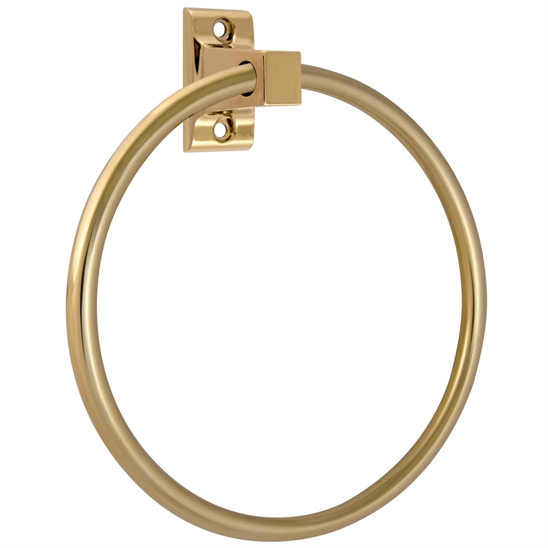 Design House Millbridge Traditional Metal Towel Ring in Polished Brass