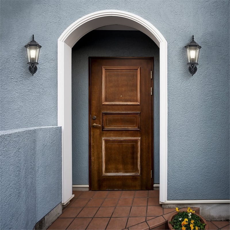 Design House Oak Creek Dusk to Dawn Uplight Metal Outdoor Wall Lighting in Black
