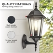 Design House Oak Creek Dusk to Dawn Uplight Metal Outdoor Wall Lighting in Black