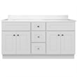 Brookings Vanity-Sherwin Williams White Widespread Marble Top Fully Assembled