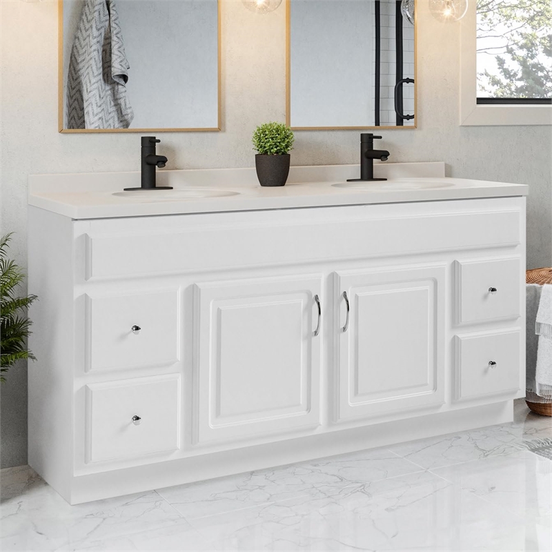 Concord Vanity-White w/ Cultured Marble Top Fully Assembled 61