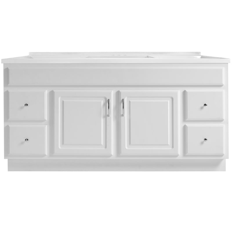 Concord Vanity-White w/Cultured Marble Top Fully Assembled 61