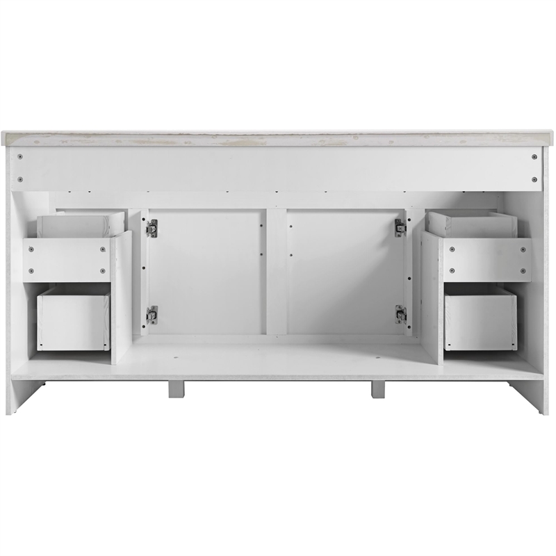 Concord Vanity-White w/Cultured Marble Top Fully Assembled 61