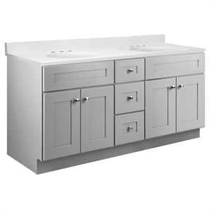 Brookings 61&quot Bathroom Vanity w/ Marble Top Assembled-Sherwin Williams-Gray
