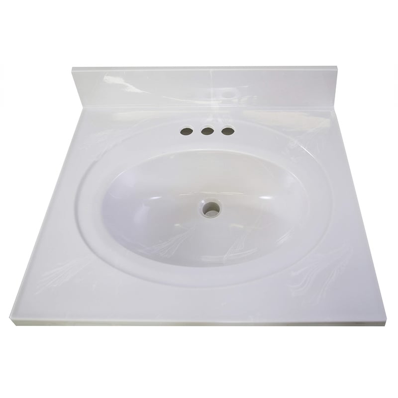 Brookings Vanity in Espresso w/ White Marble Top Fully Assembled 25
